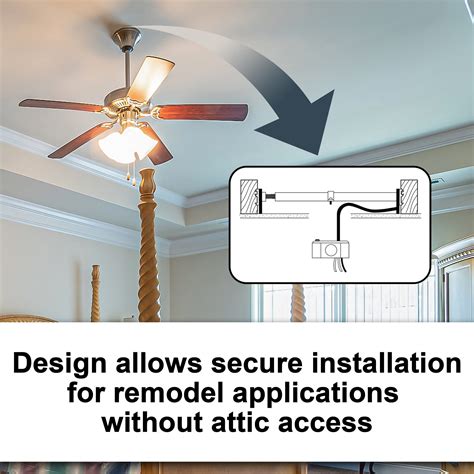 steel twist support box with brace 10 to 12|Amazon.com: Retrofit Ceiling Fan Saf.